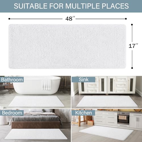 Luxury Bathroom Rug Shaggy Bath Mat 48 x 17 Inch (6.25 Sq Ft)