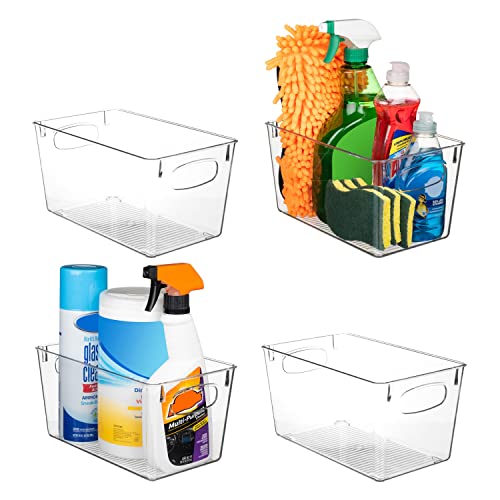 Clear Plastic Storage Bins (4 Count)