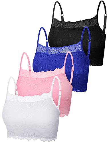 4 Pieces Women's Lace Camisole Stretch Half Cami Breathable Bra Comfort Lace Bralette Top for lady Girls - Bel Marant