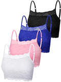 4 Pieces Women's Lace Camisole Stretch Half Cami Breathable Bra Comfort Lace Bralette Top for lady Girls - Bel Marant