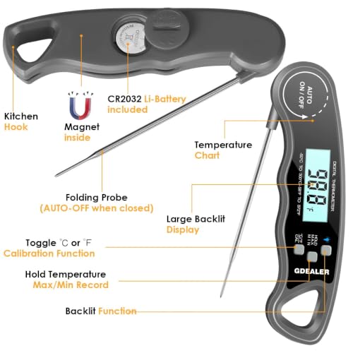 Meat Thermometer Digital Instant Read Food Thermometer Waterproof Ultra