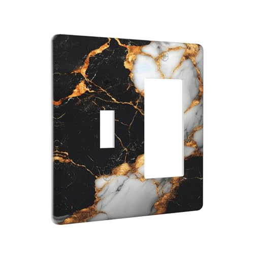 Decorative Outlet Covers Black Gold Marble 2