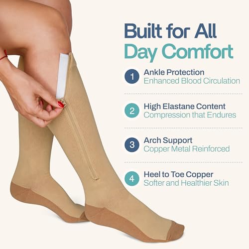 Zipper Compression Socks for Men & Women