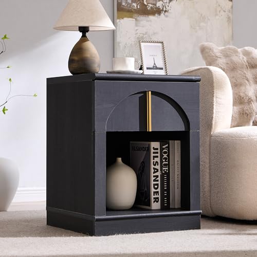 Modern 18" Nightstand with Arched Panel