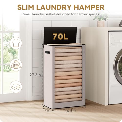 Slim Laundry Basket with Lid