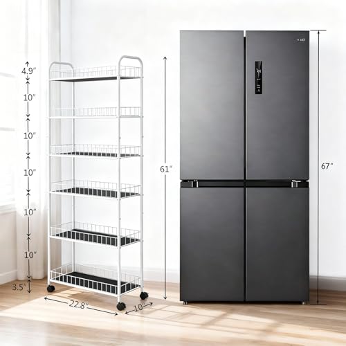 10in 6 Tier Slim Storage Cart with Wheels