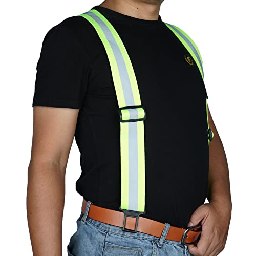 Hi Vis Safety Suspenders Reflective Safety Tool Belt Suspender for Men Heavy duty big and tall