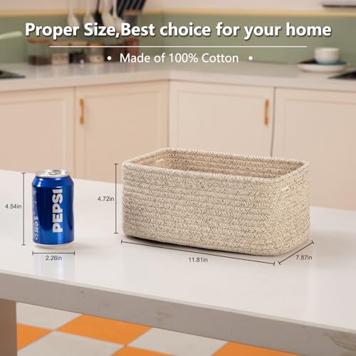 4 Pack Small Storage Shelf Baskets for Organizing (4 Count)