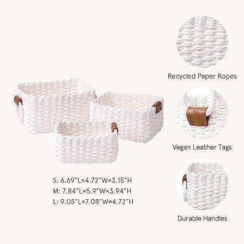 Small Wicker Baskets for Organizing (3 Count)
