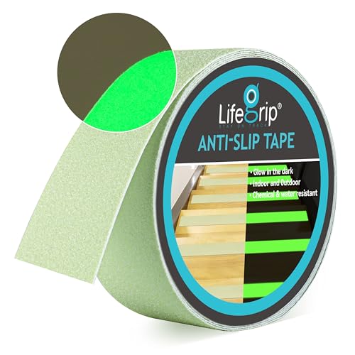 LifeGrip Anti Slip Traction Tape with Glow in Dark 2" x38' Luminous Green (38 Foot)