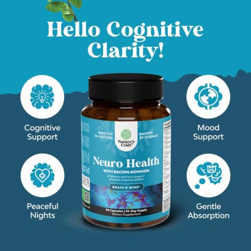 Neuro Health Brain Supplements for Memory and Focus (90 Count)