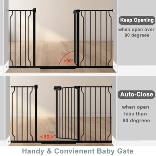 76.3 81.1 Inch Extra Wide Baby Gate for Stairs Doorways No Drill