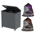 130 L Foldable Plastic Double Laundry Hamper with Wheels