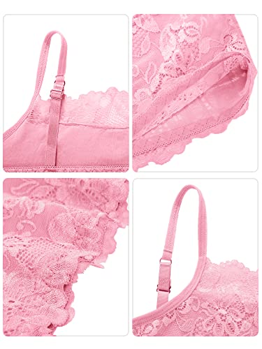 4 Pieces Women's Lace Camisole Stretch Half Cami Breathable Bra Comfort Lace Bralette Top for lady Girls - Bel Marant