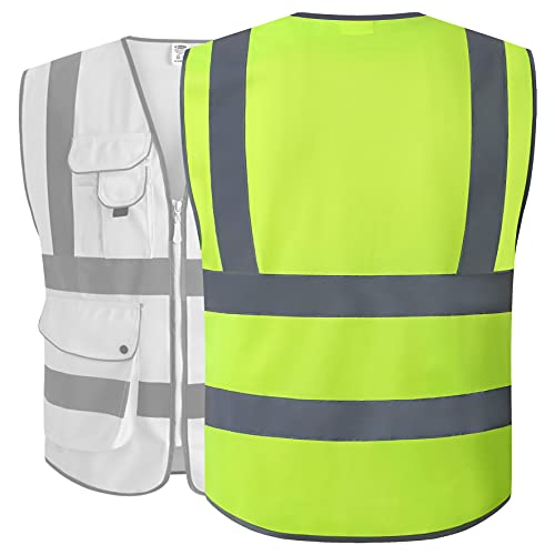 Safety Vest for Men Women Reflective Hi Vis JK150 Yellow XL