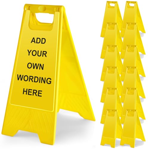 12 Pack 24" Height Blank Floor Sign Yellow A (12 Count)