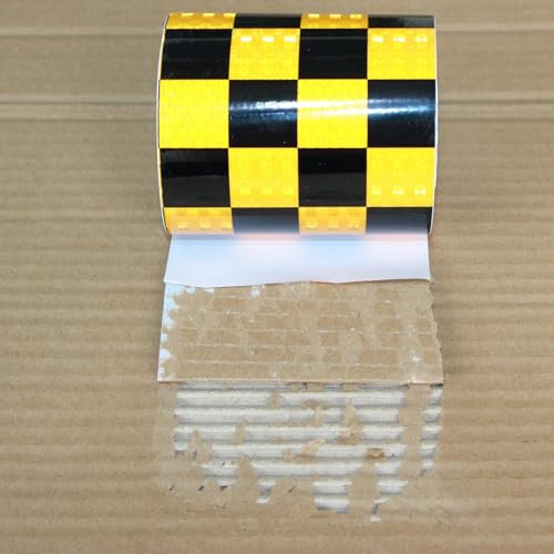 Yellow and Black Reflective Tape 4 inch X 10 feet