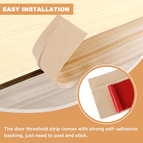 Vinyl Floor Transition Strip Self Adhesive Door Threshold Strip (6.6 Foot)