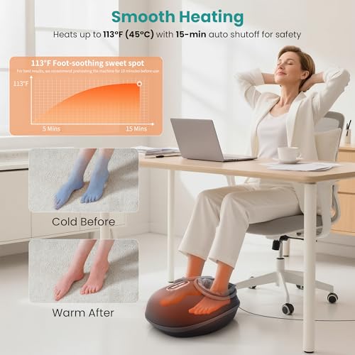 Shiatsu Foot Massager with Heat & Air Compression Deep Kneading