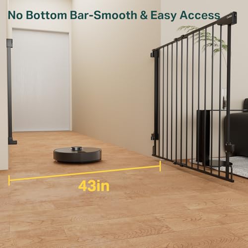 34" Extra Tall No Bottom Bar Baby Gate for Stairs