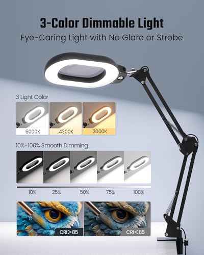 Square Magnifying Desk Lamp