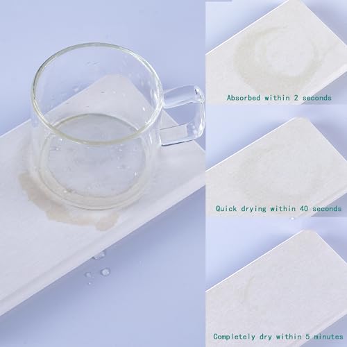 2Pcs Water Absorbent Diatomite Coasters Bathroom Sink Stone Trays (2 Count)