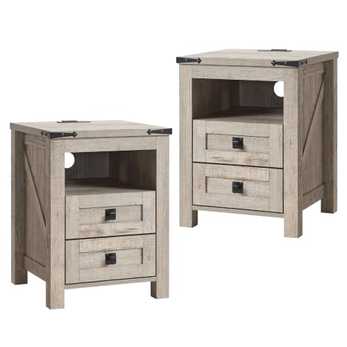 18" Farmhouse Nightstand Set of 2