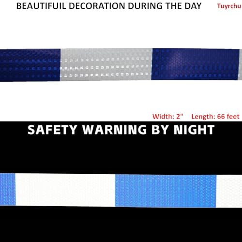 Reflective Tape Blue White 2 inch Wide