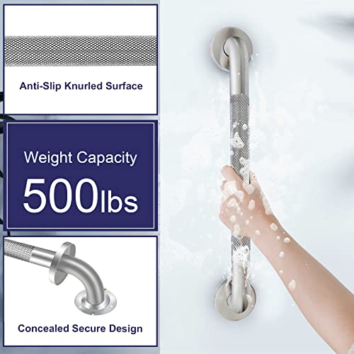 2 Pack 18 inch Shower Grab Bar with Knurled Anti