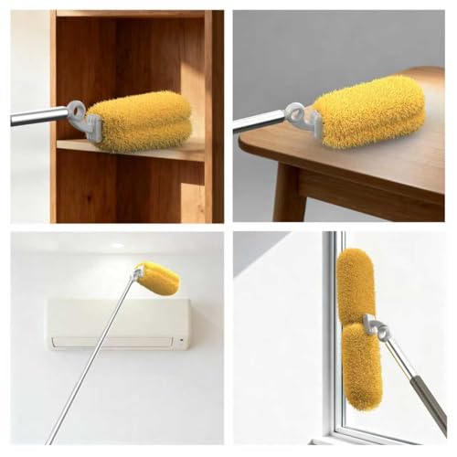 Long Handle Dusters for Cleaning with 2 Replacement Heads (3 Count)
