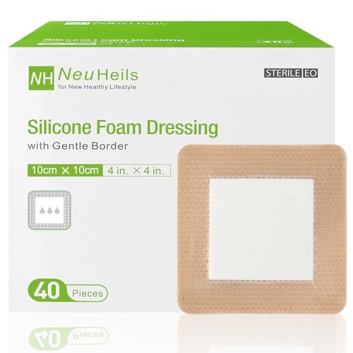 Silicone Foam Dressing with Border 4''x4'' (40 Count)