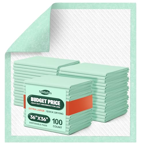 Disposable Bed Pads 36'' X 36'' Heavy Duty Underpads Extra Large Incontinence Pads for Unisex Adult (100 Count)