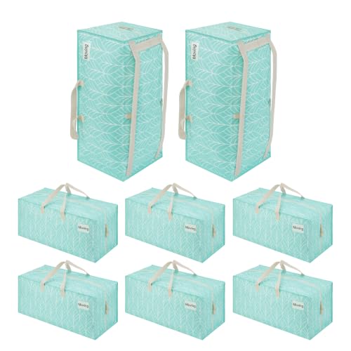 8 Pack Heavy Duty Moving Bags with Backpack Straps (8 Count)