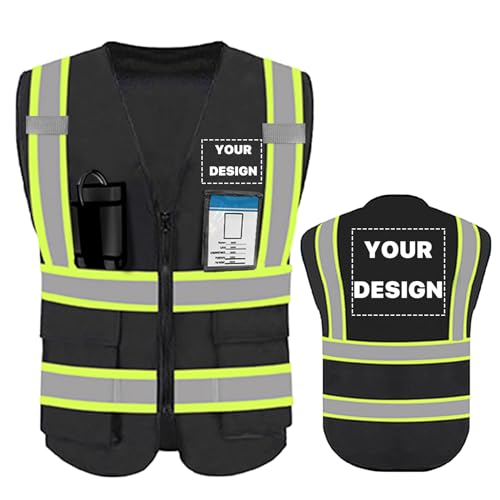 High Visibility Reflective Safety Vest with Pockets Custom Your Logo Safety Workwear