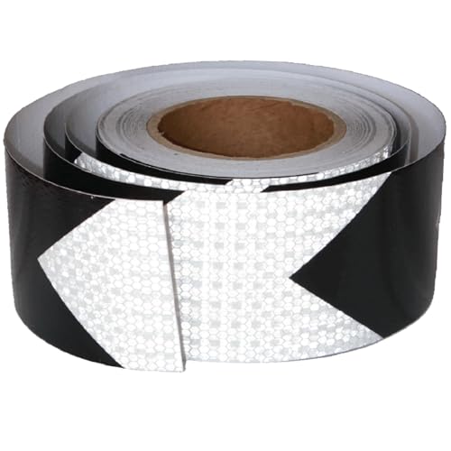 Black White Reflective Tape Outdoor Waterproof 3 inch X 66 feet