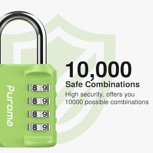 2 Combination Lock Locker 4 Digits Combo Padlock Gym Yellow (2 Count)