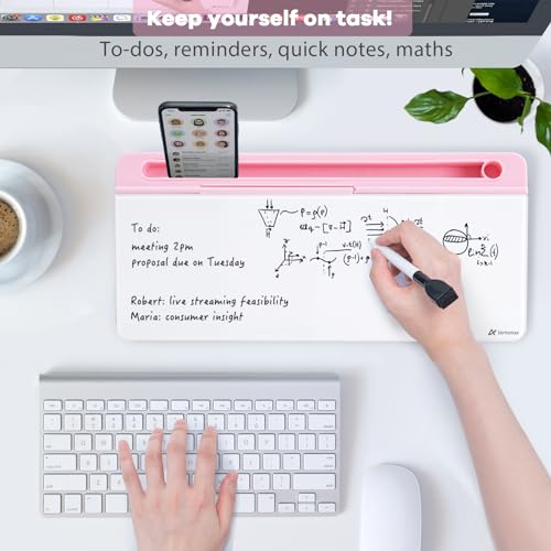 Glass Desk Whiteboard with Storage