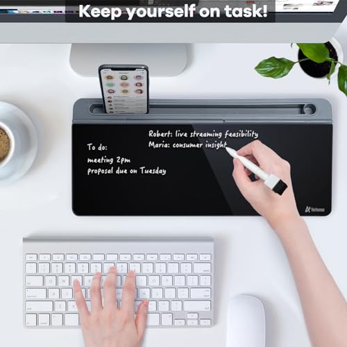 Glass Desk Whiteboard with Storage