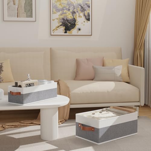 Foldable Storage Bins Gray (3 Count)