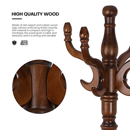 Freestanding Coat Rack Stand with 8 Hooks