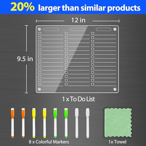 Acrylic Magnetic to Do List Whiteboard for Fridge