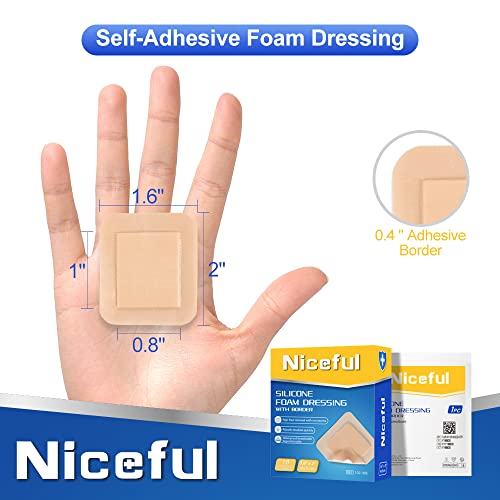 Silicone Foam Dressing 1.6"x2" 10 Count