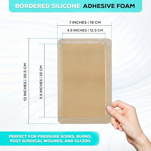 Silicone Foam Adhesive Dressing with Border (5 Count)