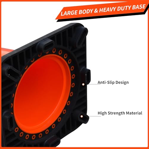 8 Pack 36 Inch Large Traffic Cones with Wide Weighted Base