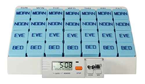 e Pill 4 Times a Day x 7 Day Large Weekly Pill Organizer