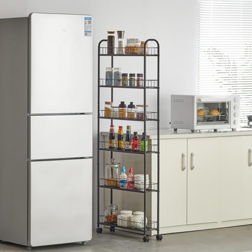 6 Tier Slim Rolling Storage Cart