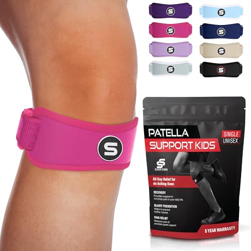 Sleeve Stars Swedish Brand Patellar Tendon Support Strap for Women & Men Effective Osgood Schlatter Knee Brace Youth & Kids Knee Brace with 3 Adjustable Length fits 7"
