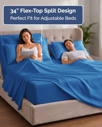 Extra Deep Flex Top Split Head King Sheet Set