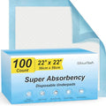 100 Count 22” x 22” Super Absorbency Disposable Underpads