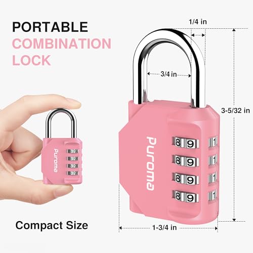 1 Pack Combination Lock Locker 4 Digits Combo Padlock Gym Rose Pink
